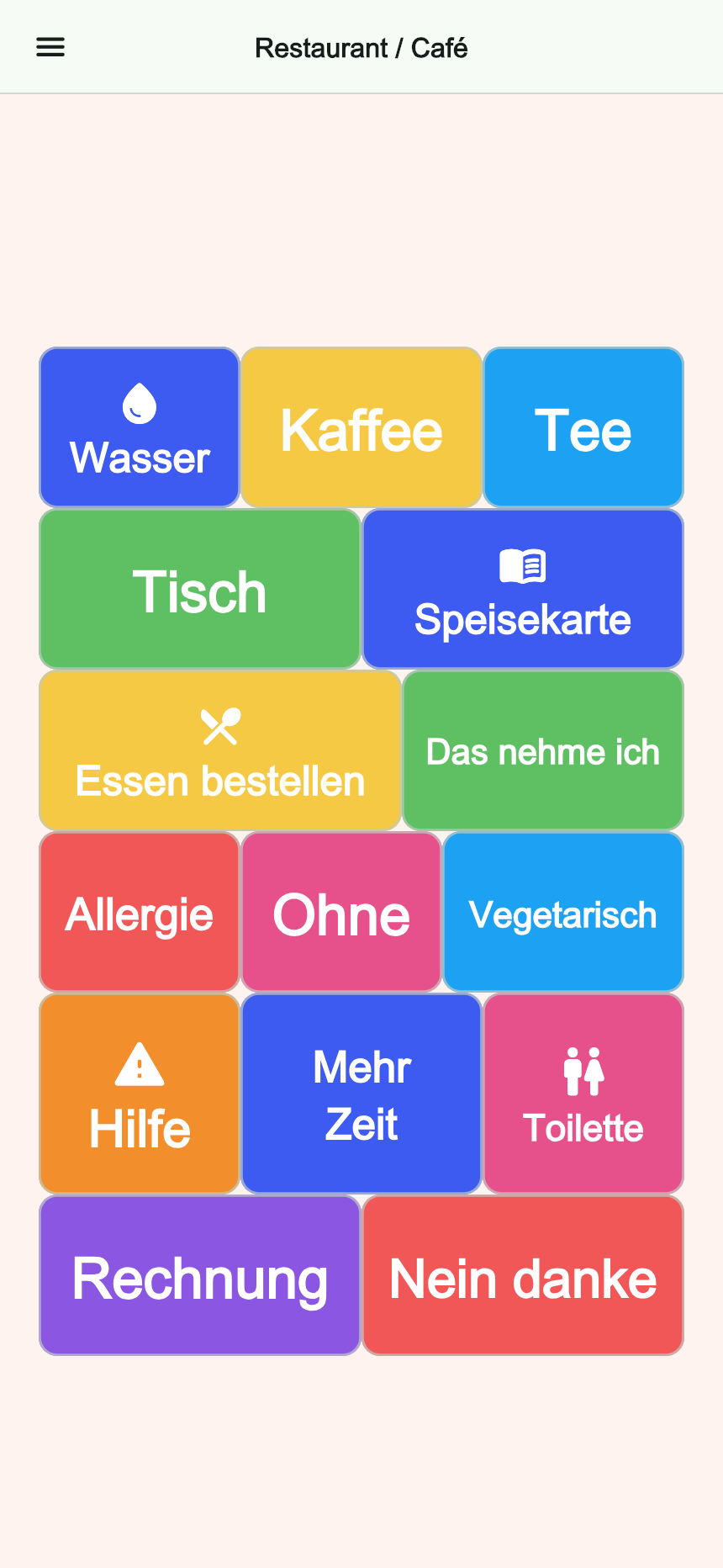Vorschau des Boards Restaurant / Café in Talking Buttons