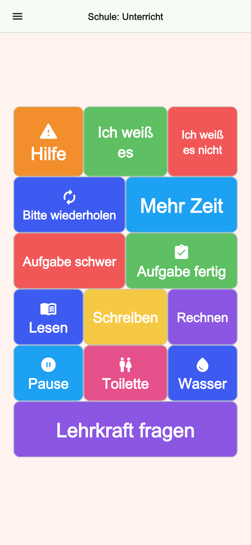 Vorschau des Boards Schule: Unterricht in Talking Buttons