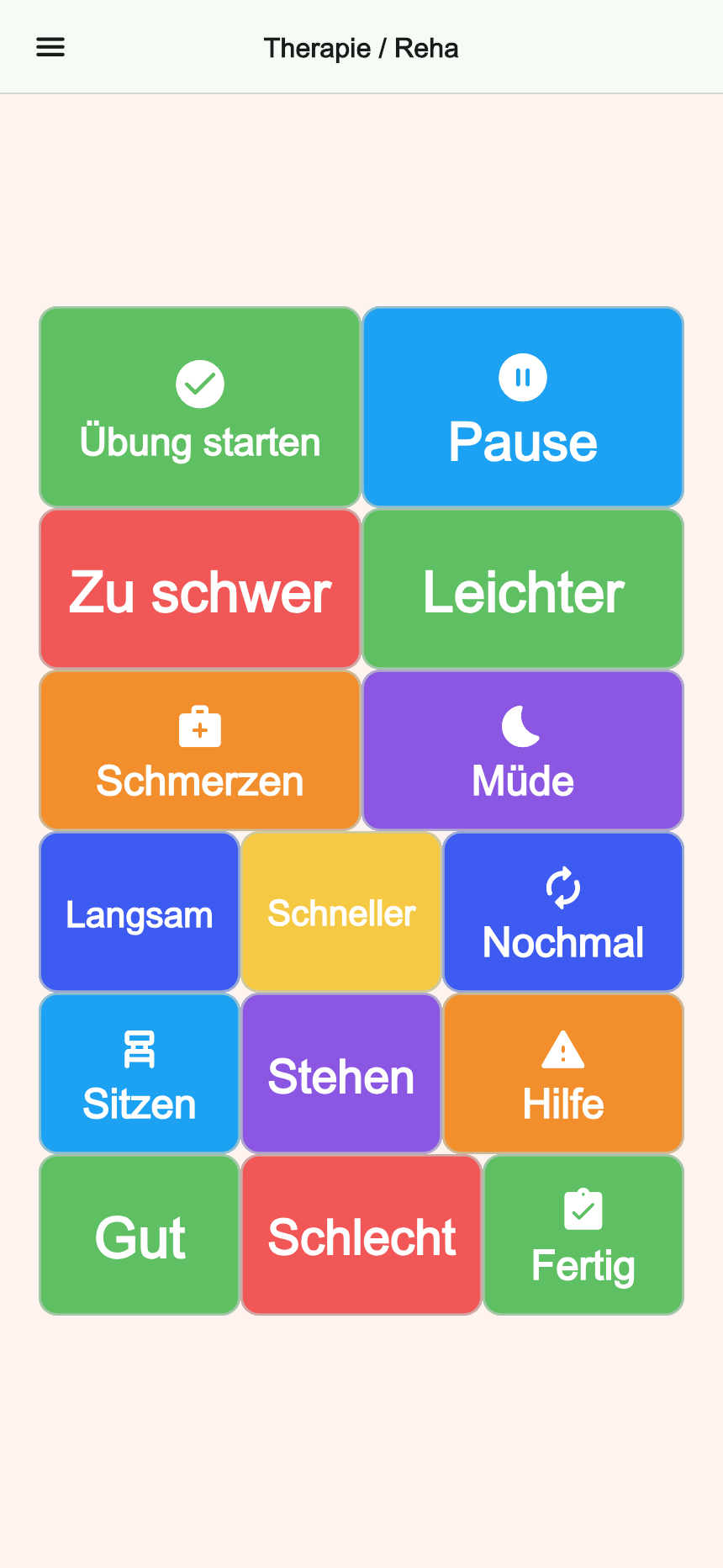 Vorschau des Boards Therapie / Reha in Talking Buttons