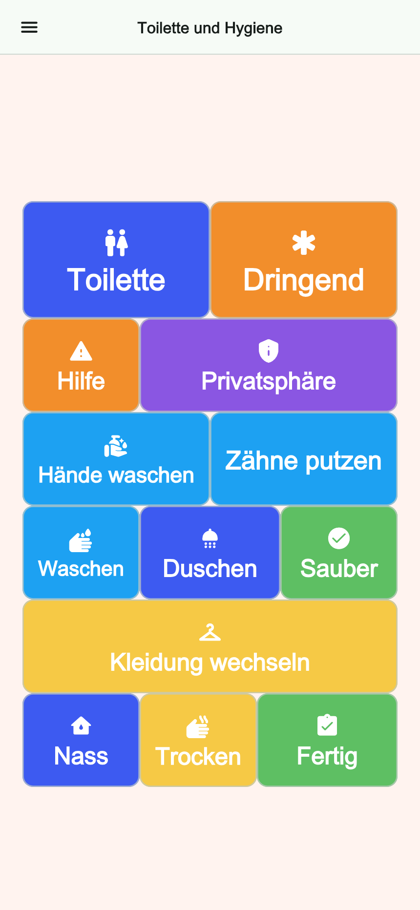 Vorschau des Boards Toilette und Hygiene in Talking Buttons