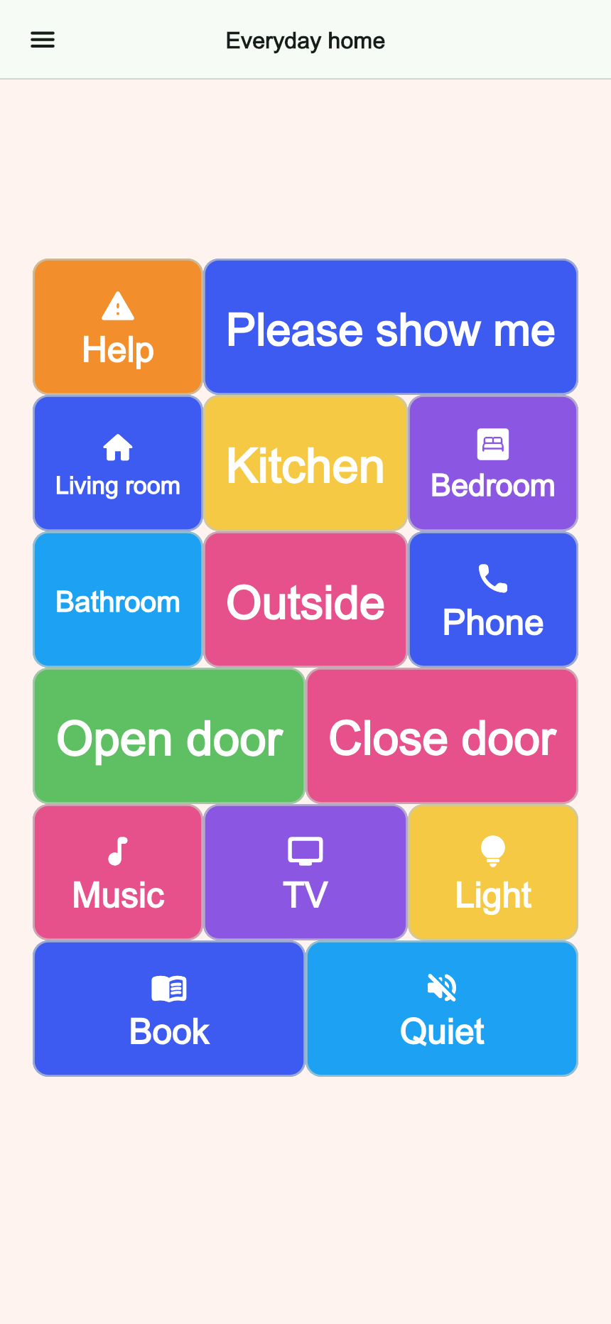 Preview of the Everyday home board in Talking Buttons