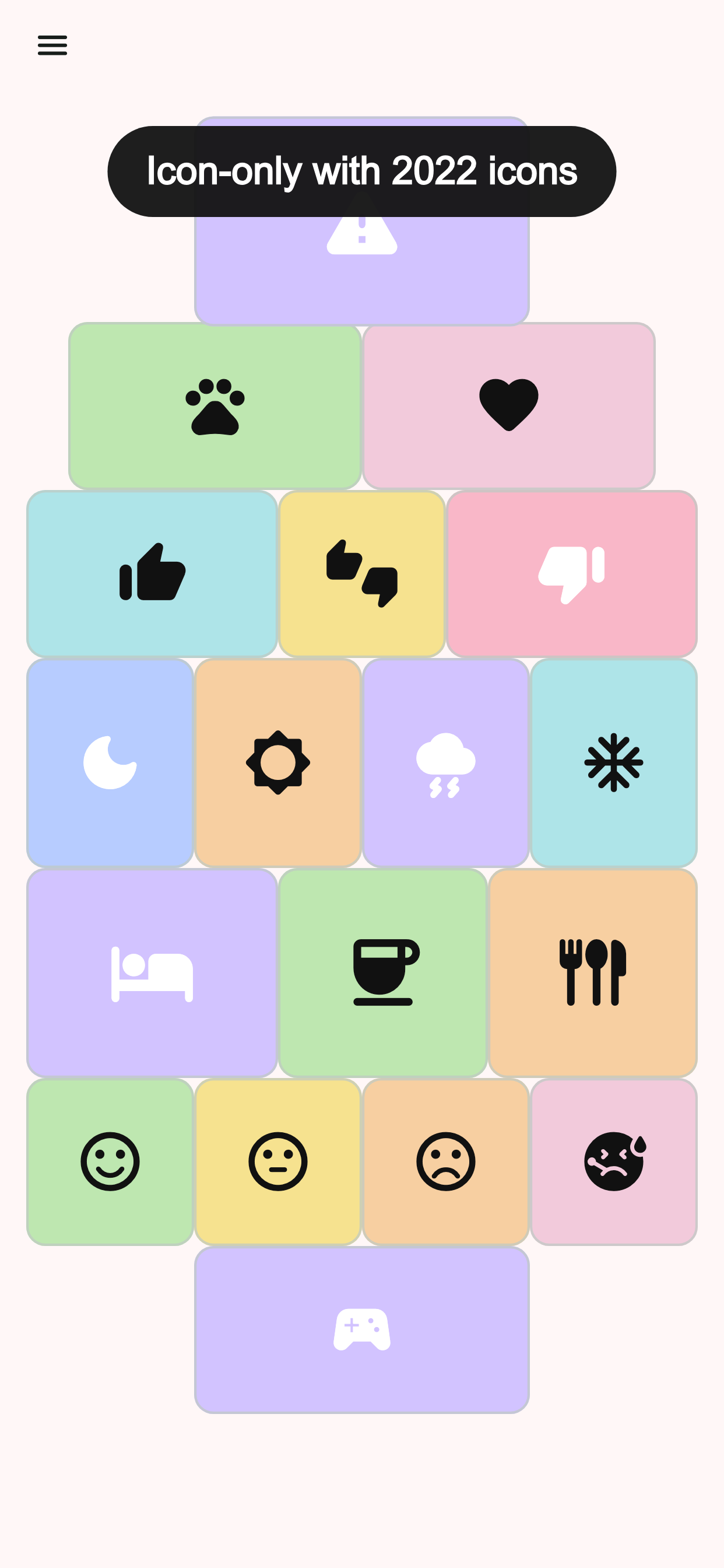 Nur-Symbol-Tafel in Talking Buttons mit klaren 2022-Symbolen